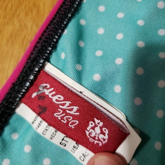 Y2K Vintage GUESS pink & Black Striped Swimsuit Bikini Bottoms Womens M Medium - Picture 6 of 6